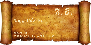 Nagy Béke névjegykártya
