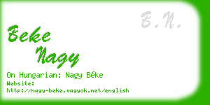 beke nagy business card